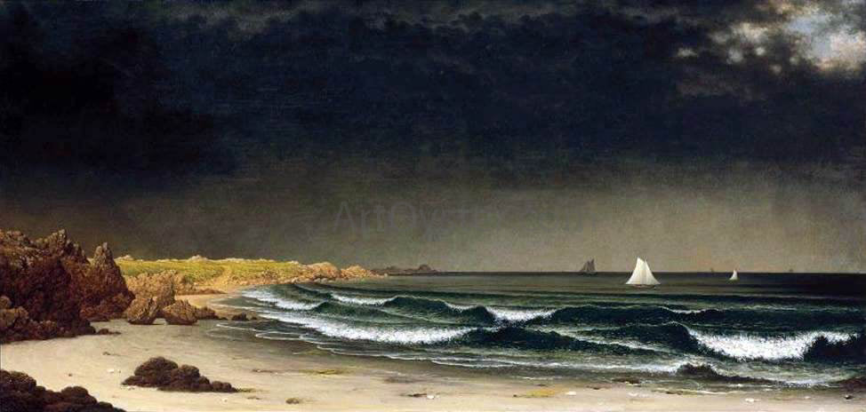 Martin Johnson Heade Approaching Storm: Beach near Newport - Hand Painted Oil Painting