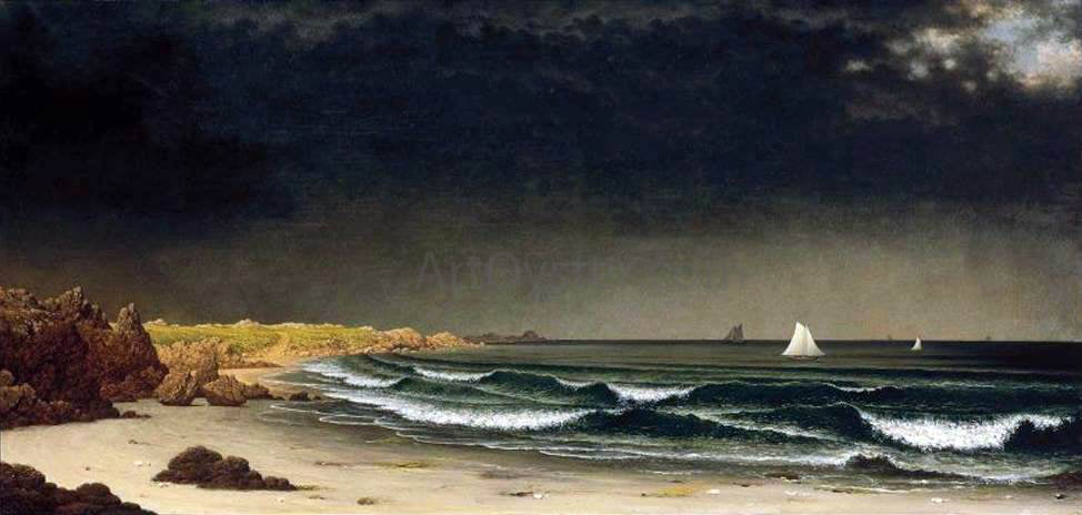  Martin Johnson Heade Approaching Storm: Beach near Newport - Hand Painted Oil Painting
