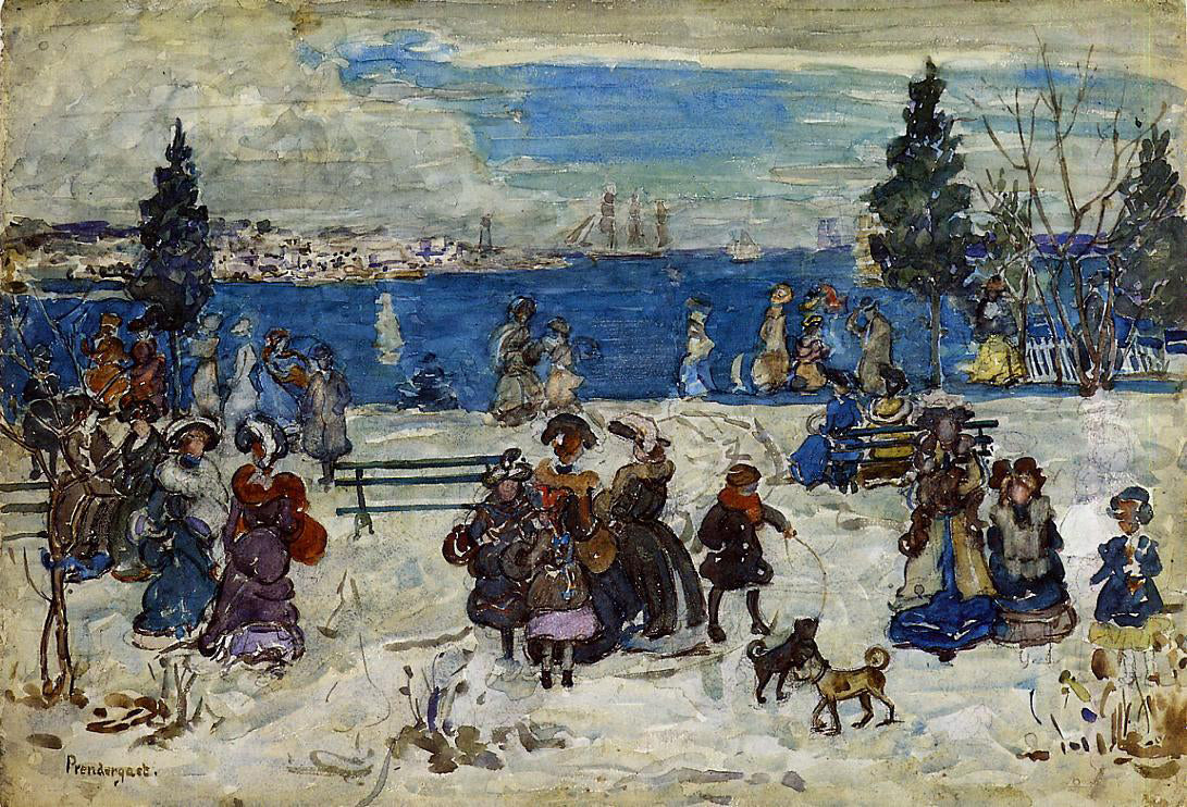 Maurice Prendergast April Snow, Salem - Hand Painted Oil Painting