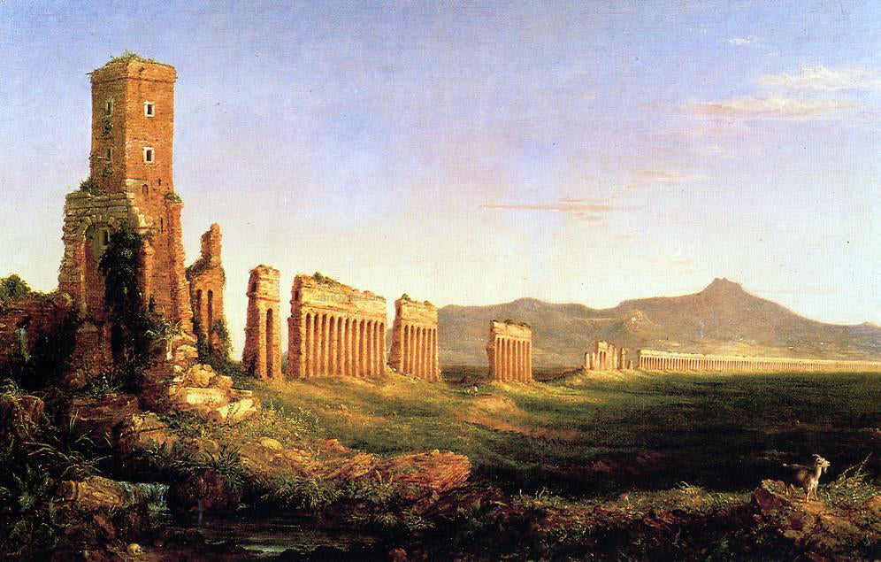 Thomas Cole Aqueduct near Rome - Hand Painted Oil Painting