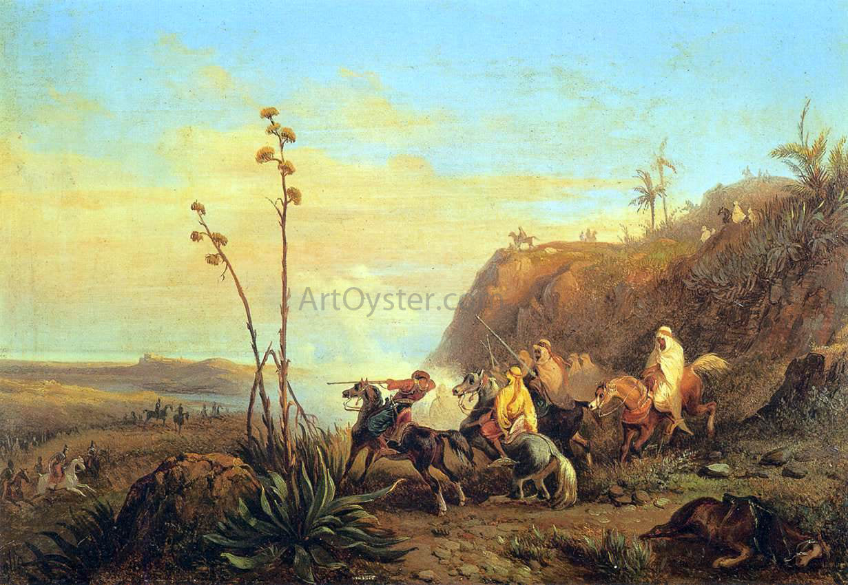 Massimo Marquis D'Azeglio Arabs on Horseback - Hand Painted Oil Painting