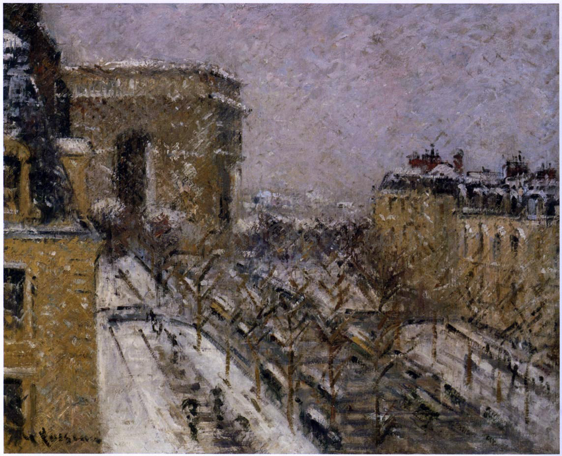 Gustave Loiseau Arc de Triomphe in the Snow - Hand Painted Oil Painting