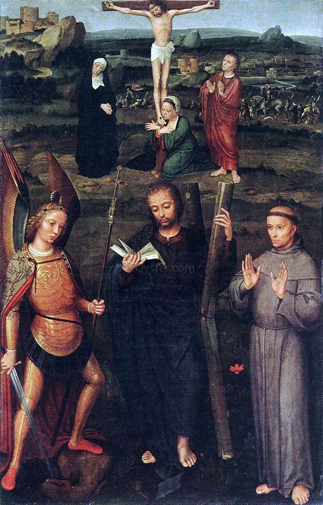 Adriaen Isenbrandt Ysenbrandt Archangel St Michael, St Andrew and St Francis of Assisi - Hand Painted Oil Painting