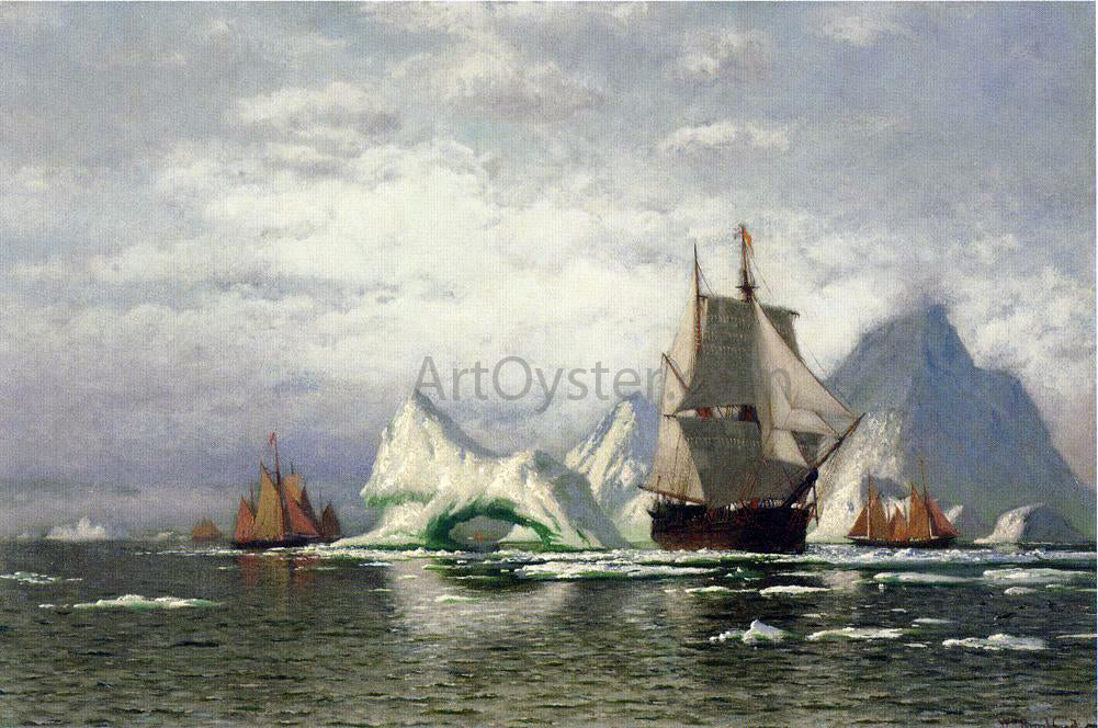 William Bradford Arctic Whaler Homeward Bound Among the Icebergs - Hand Painted Oil Painting