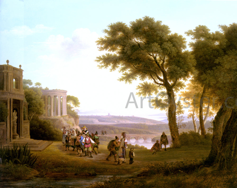 Joseph Rebell Arkadische Landschaft - Hand Painted Oil Painting