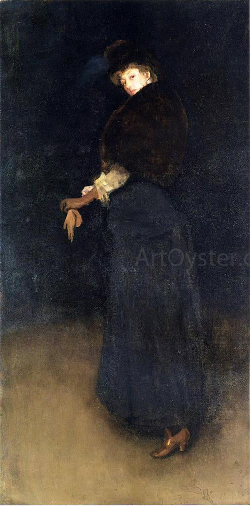 James McNeill Whistler Arrangement in Black: La Dame au brodequin jaune - Portrait of Lady Archibald Campbell - Hand Painted Oil Painting