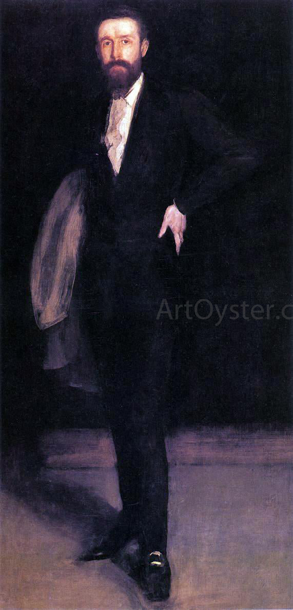 James McNeill Whistler Arrangement in Black: Portrait of F. R. Leland - Hand Painted Oil Painting