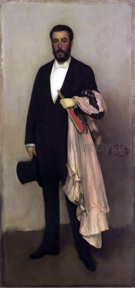 James McNeill Whistler Arrangement in Flesh Colour and Black: Portrait of Theodore Duret - Hand Painted Oil Painting