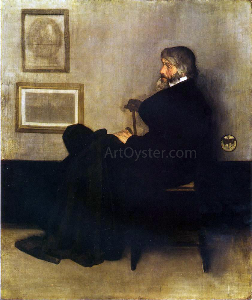 James McNeill Whistler Arrangement in Grey and Black, No.2: Portrait of Thomas Carlyle - Hand Painted Oil Painting