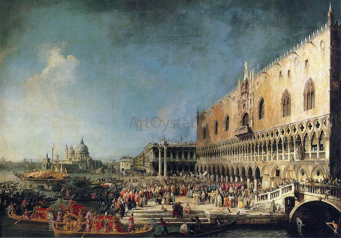 Canaletto Arrival of the French Ambassador at the Doge's Palace - Hand Painted Oil Painting
