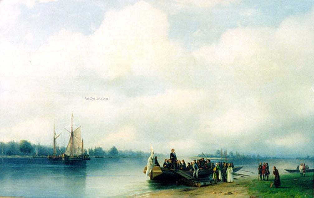 Ivan Constantinovich Aivazovsky Arrival Peter the First on River Neva - Hand Painted Oil Painting