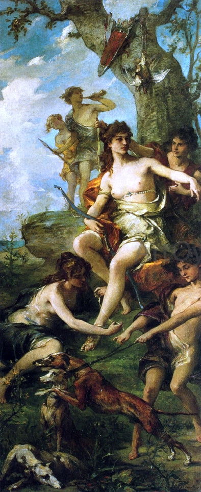 Henri Leopold Levy Artemis Among the Wood Nymphs - Hand Painted Oil Painting