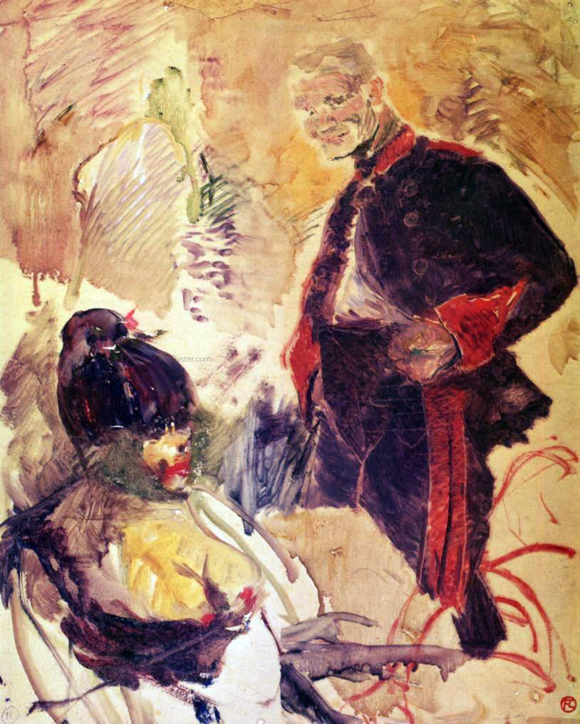 Henri De Toulouse-Lautrec Artillerman and Girl - Hand Painted Oil Painting