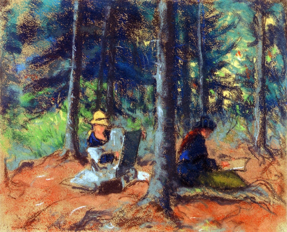 Robert Henri Artists in the Woods - Hand Painted Oil Painting