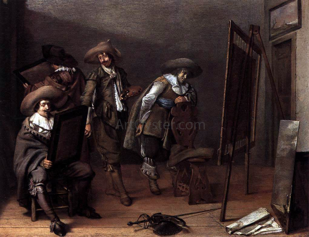  Pieter Codde Art-lovers in a Painter's Studio - Hand Painted Oil Painting