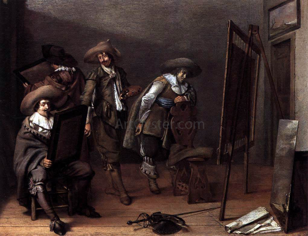 Pieter Codde Art-lovers in a Painter's Studio - Hand Painted Oil Painting