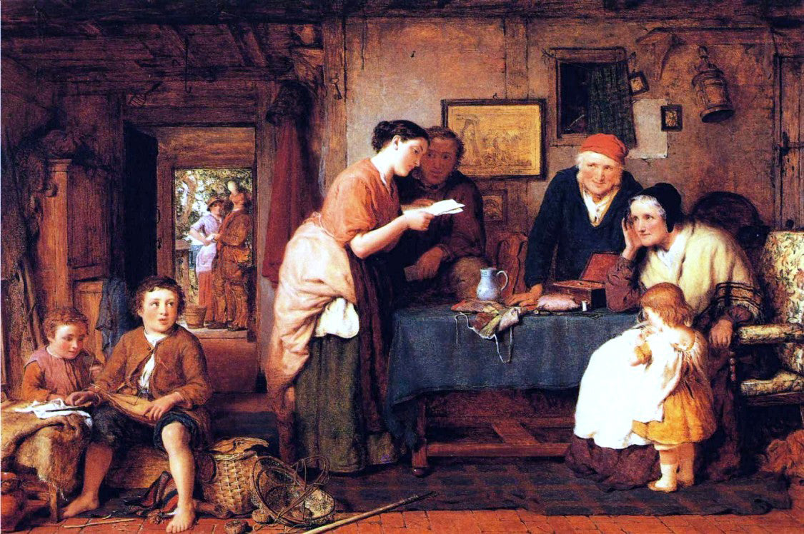 George Smith As Cold Water is to a Thirsty Soul, So is Good News from a Far Country - Hand Painted Oil Painting