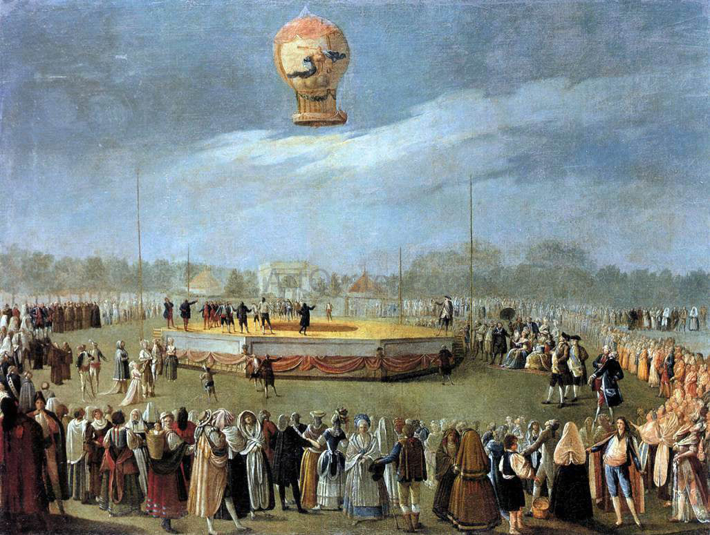 Antonio Carnicero Y Mancio Ascent of the Balloon in the Presence of Charles IV and his Court - Hand Painted Oil Painting