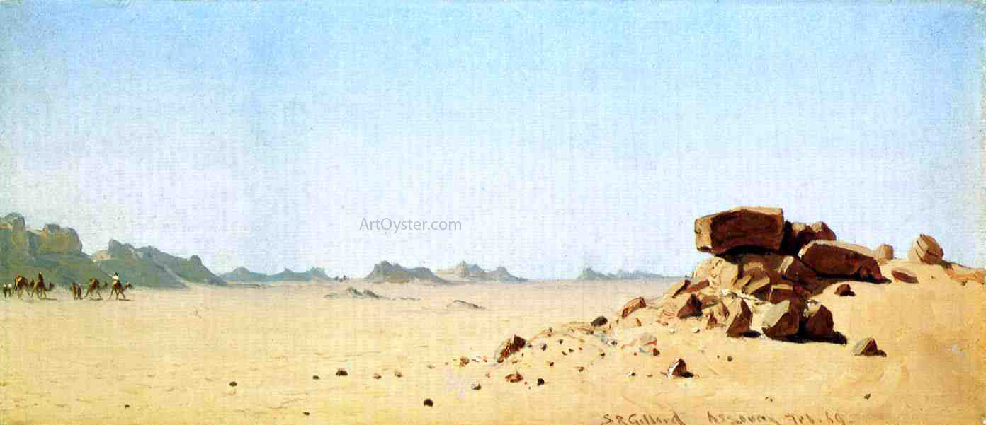  Sanford Robinson Gifford Assouan, Egypt, A Sketch - Hand Painted Oil Painting
