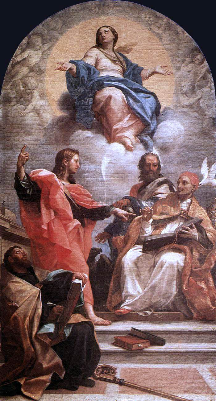 Carlo Maratti Assumption and the Doctors of the Church - Hand Painted Oil Painting