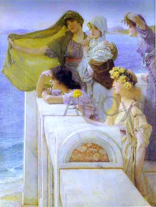  Sir Lawrence Alma-Tadema At Aphrodite's Cradle - Hand Painted Oil Painting