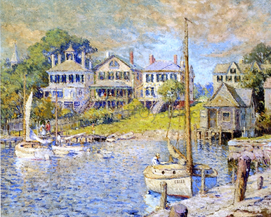 Colin Campbell Cooper At Edgartown, Martha's Vinyard - Hand Painted Oil Painting