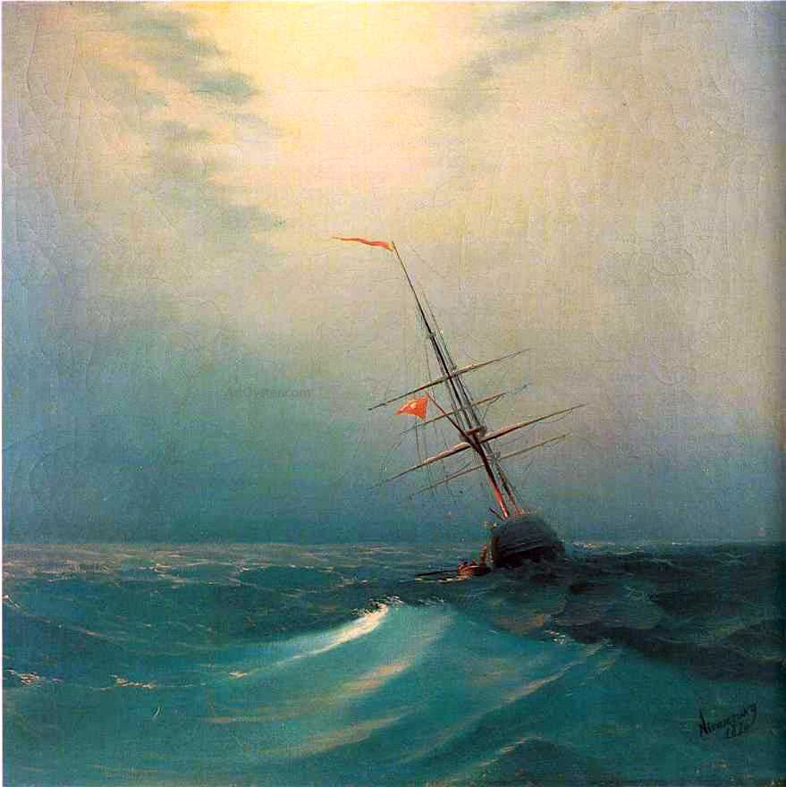  Ivan Constantinovich Aivazovsky At Night, Blue Wave - Hand Painted Oil Painting