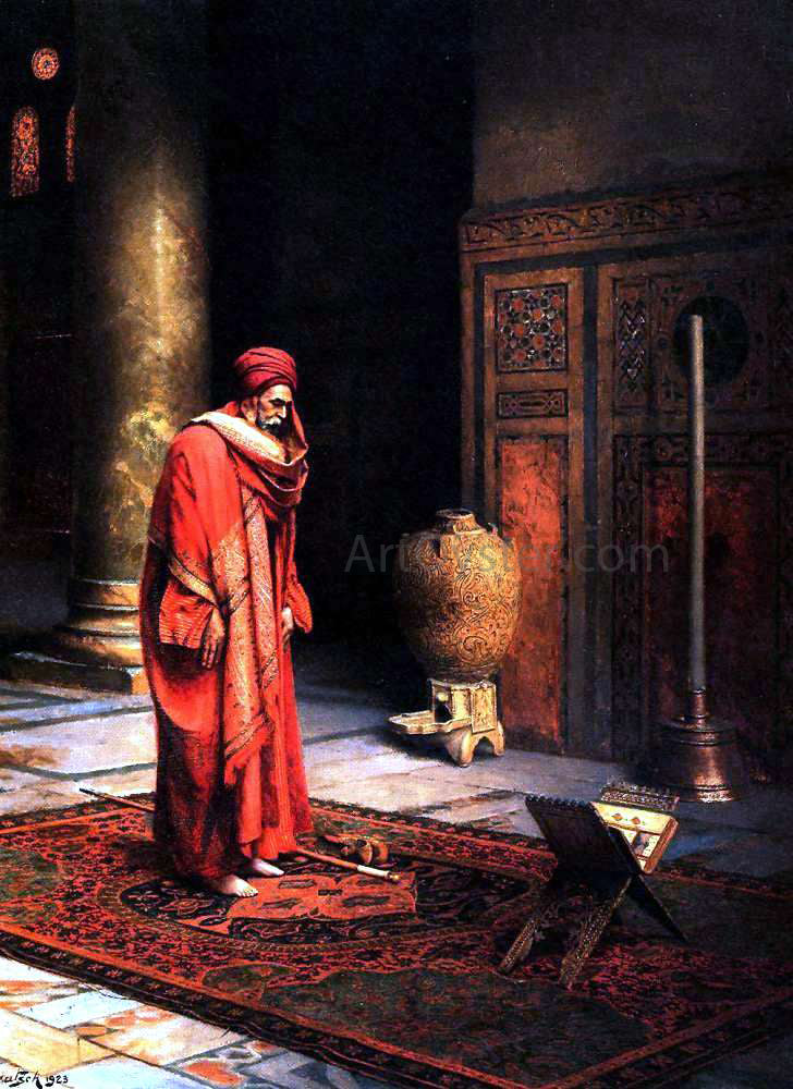 Ludwig Deutsch At Prayer - Hand Painted Oil Painting