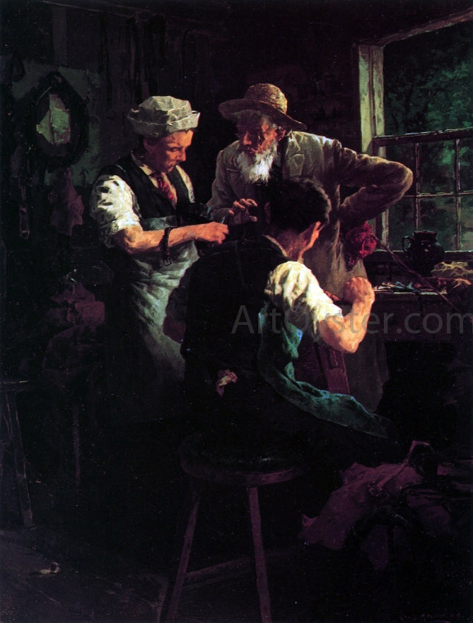 Louis C Moeller At the Blacksmith's - Hand Painted Oil Painting