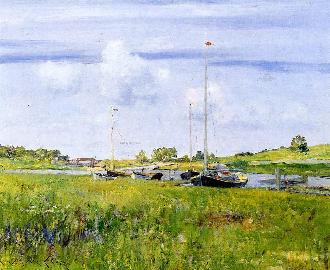  William Merritt Chase At the Boat Landing - Hand Painted Oil Painting