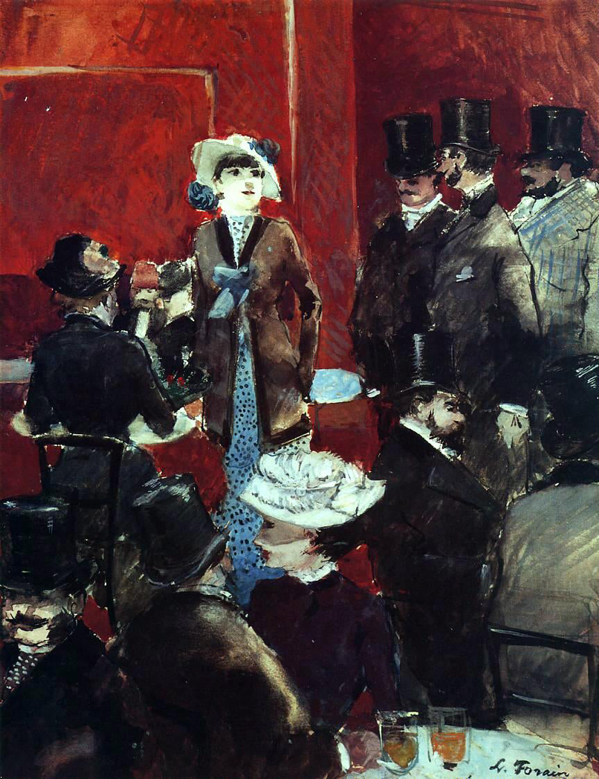 Jean-Louis Forain At the Cafe - Hand Painted Oil Painting