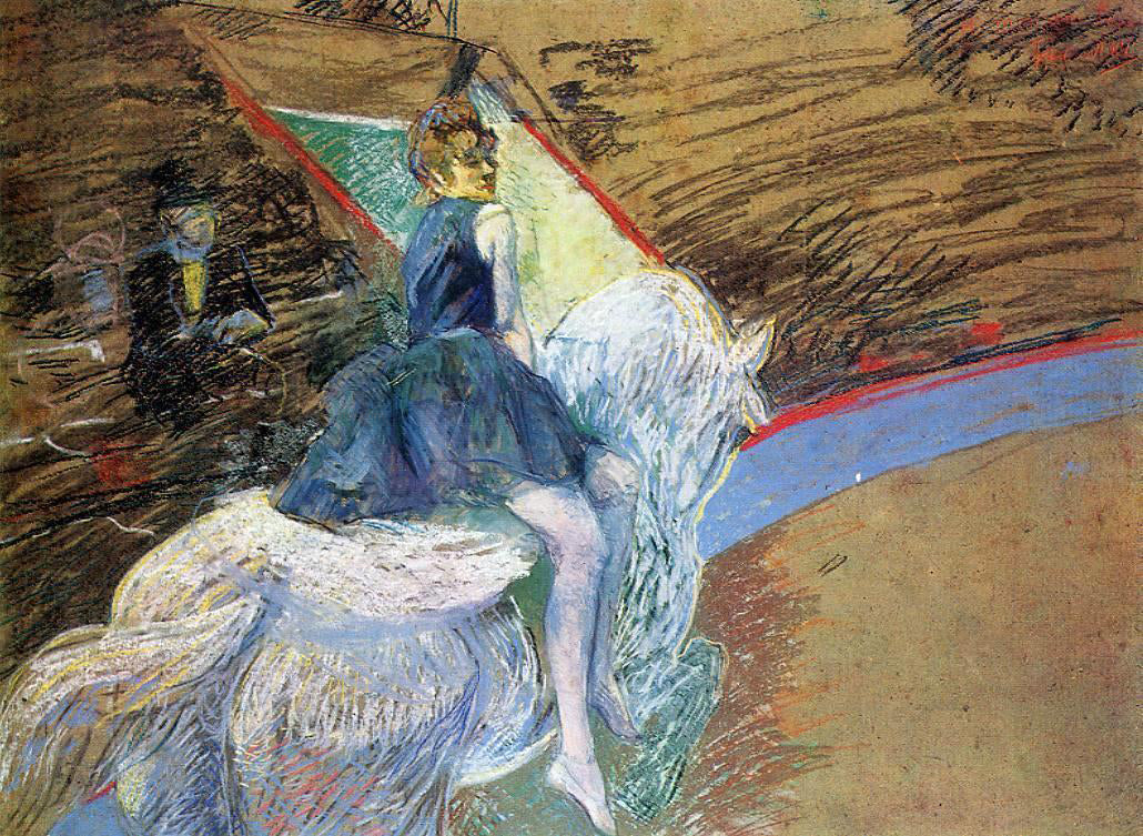 Henri De Toulouse-Lautrec At the Cirque Fernando: Rider on a White Horse - Hand Painted Oil Painting