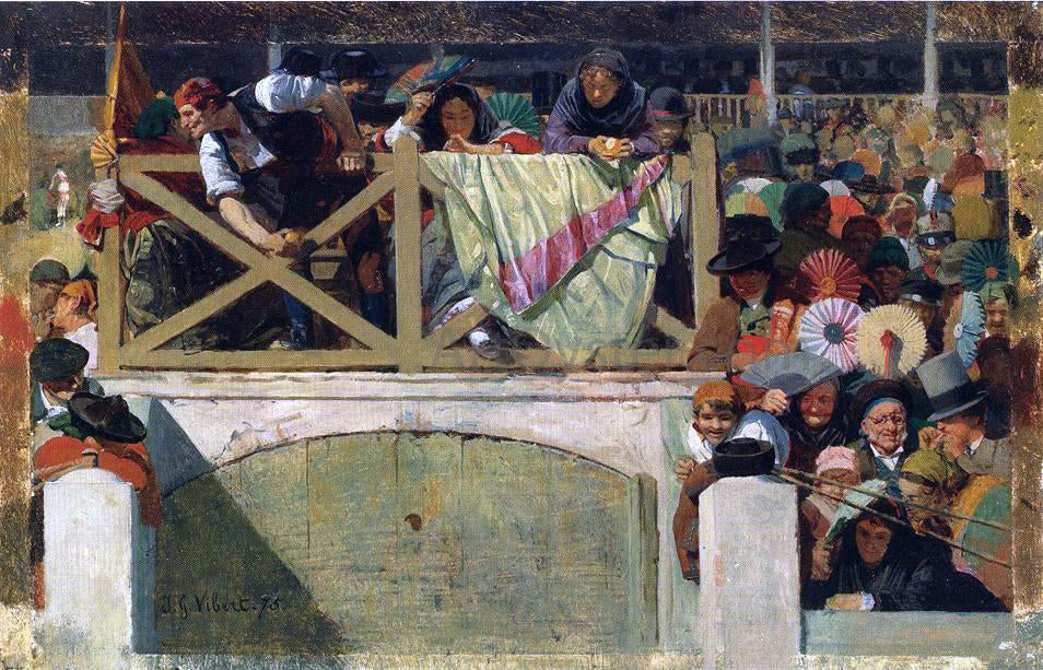 Jehan-Georges Vibert At the Corrida - Hand Painted Oil Painting