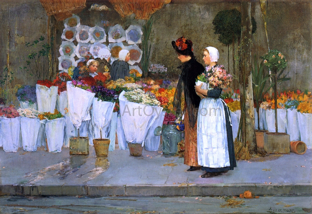 Frederick Childe Hassam At the Florist - Hand Painted Oil Painting