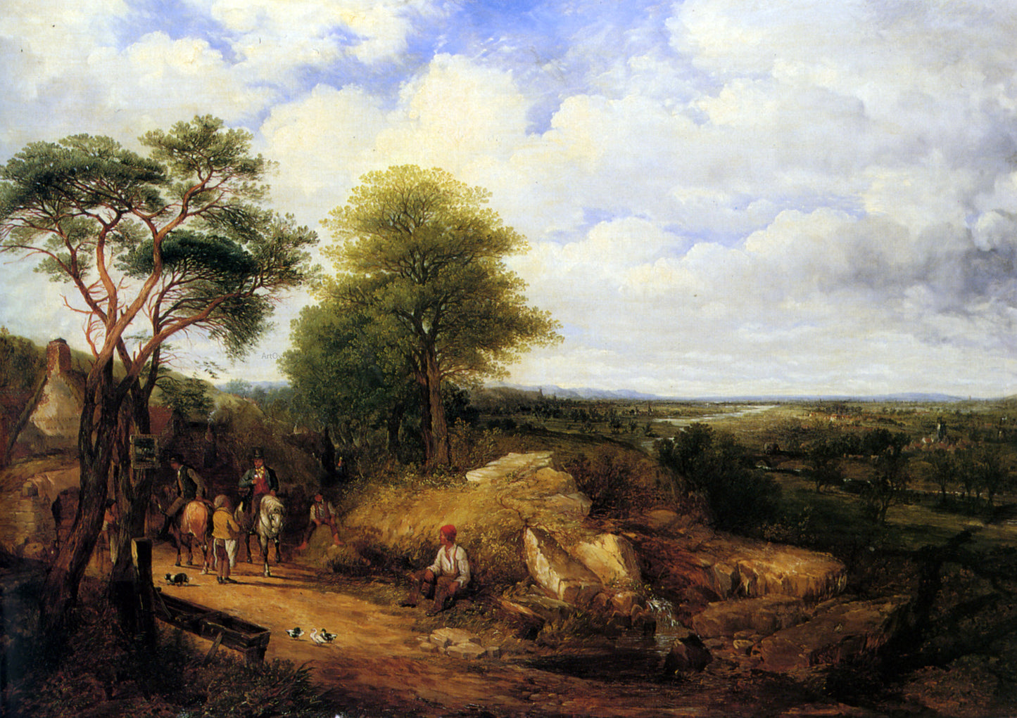 James Holland At The Old Fir Tavern on the Derwent Derbyshire - Hand Painted Oil Painting