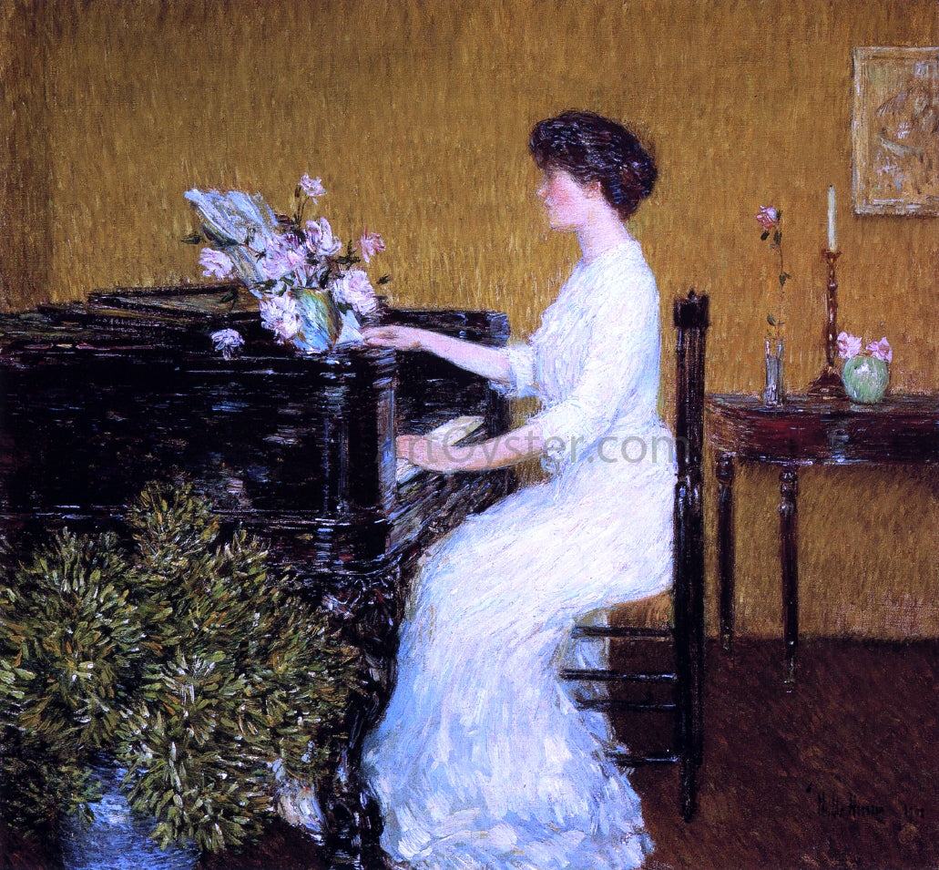 Frederick Childe Hassam At the Piano - Hand Painted Oil Painting