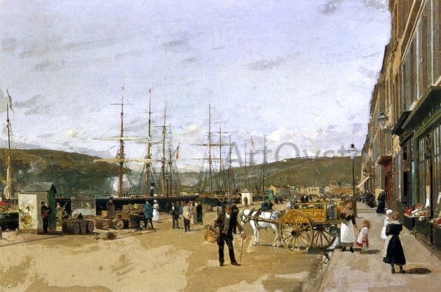 Luigi Loir At the Quayside - Hand Painted Oil Painting