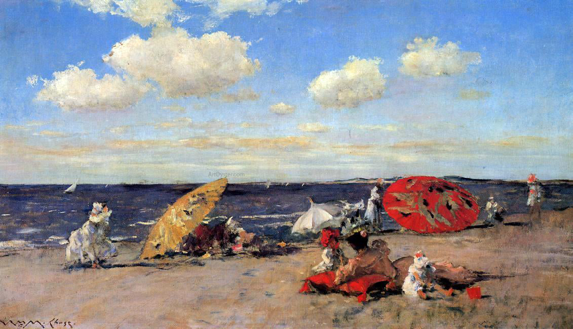 William Merritt Chase At the Seaside - Hand Painted Oil Painting