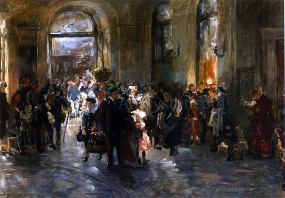  Ferdinand Brutt At the Station - Hand Painted Oil Painting
