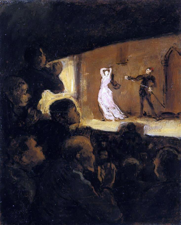 Honore Daumier At the Theater - Hand Painted Oil Painting