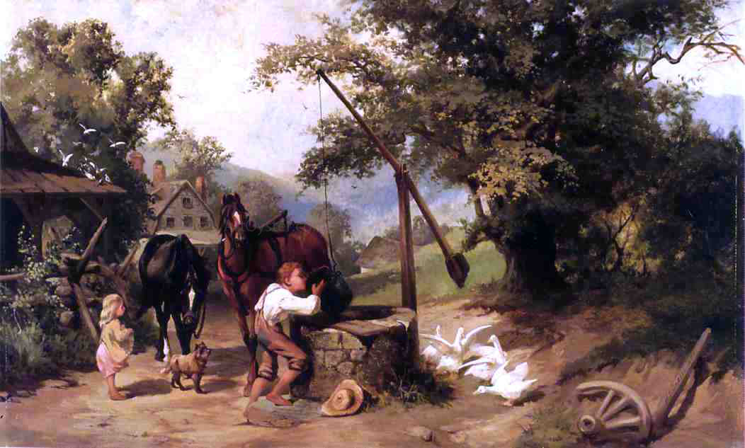 Henry Cariss At the Well - Hand Painted Oil Painting