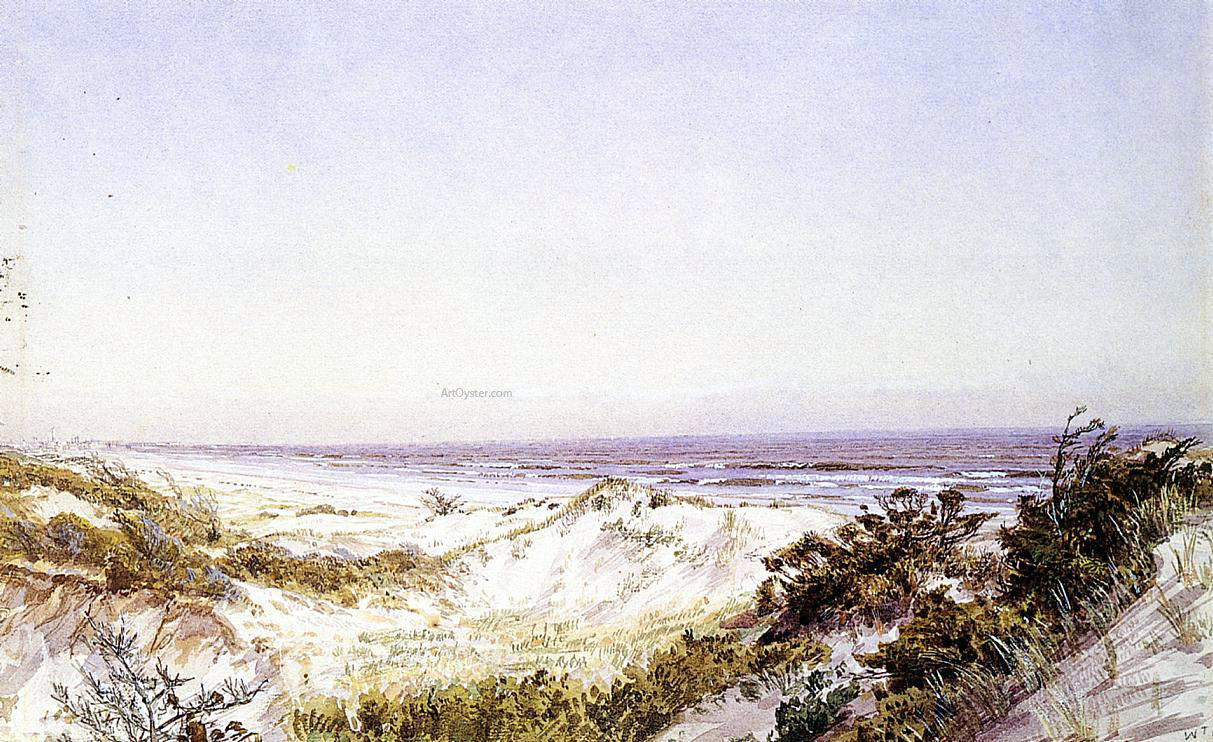 William Trost Richards Atlantic City - Beach Dunes and Grass - Hand Painted Oil Painting