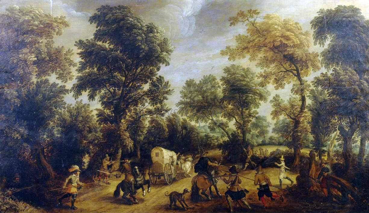 Sebastian Vrancx Attack of Robbers - Hand Painted Oil Painting