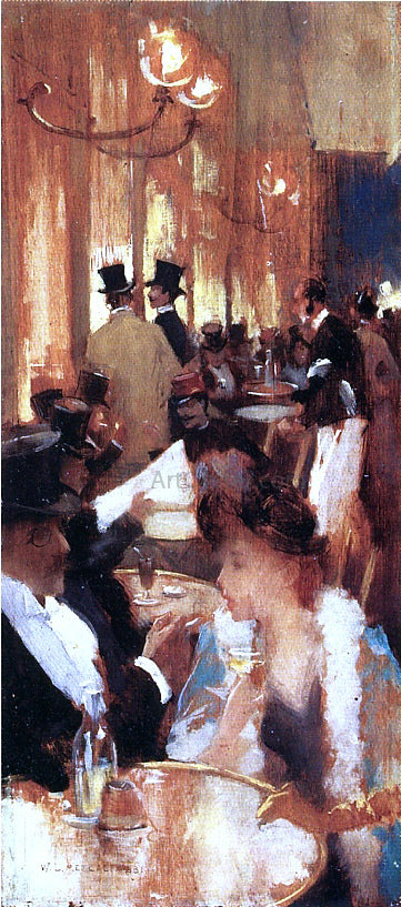 Willard Leroy Metcalf Au Cafe - Hand Painted Oil Painting