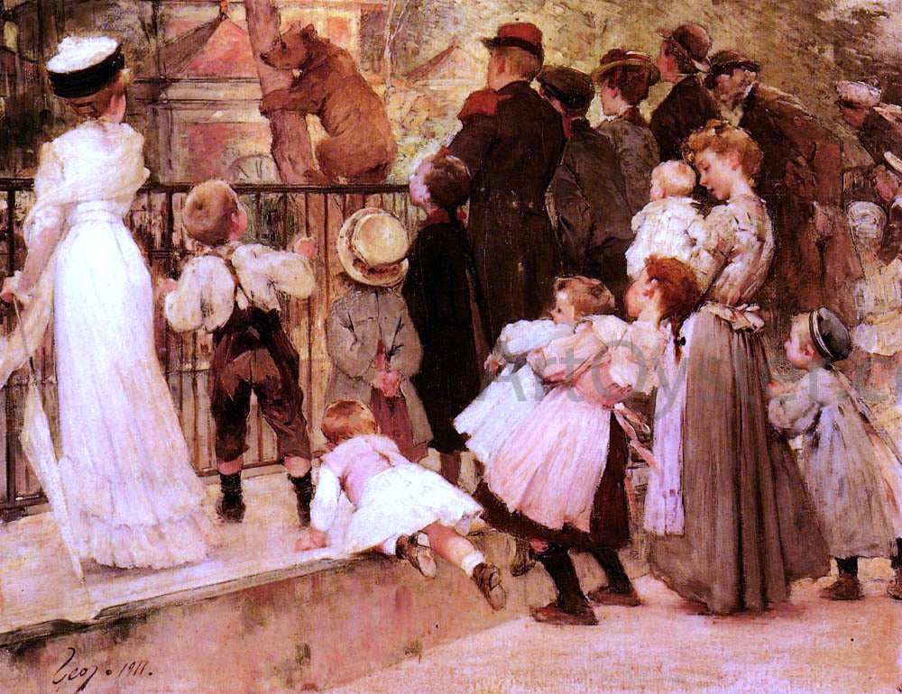 Henry Jean Geoffroy Au Jardin Des Plantes - Hand Painted Oil Painting