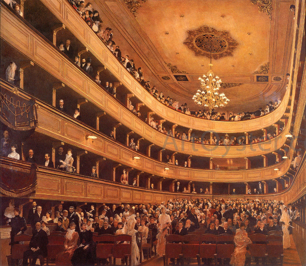 Gustav Klimt Auditorium in the Old Burgtheater, Vienna - Hand Painted Oil Painting