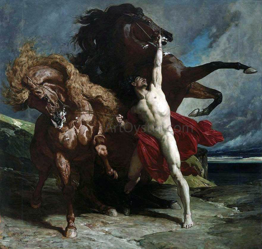 Henri Georges Regnault Automedon with the Horses of Achilles - Hand Painted Oil Painting