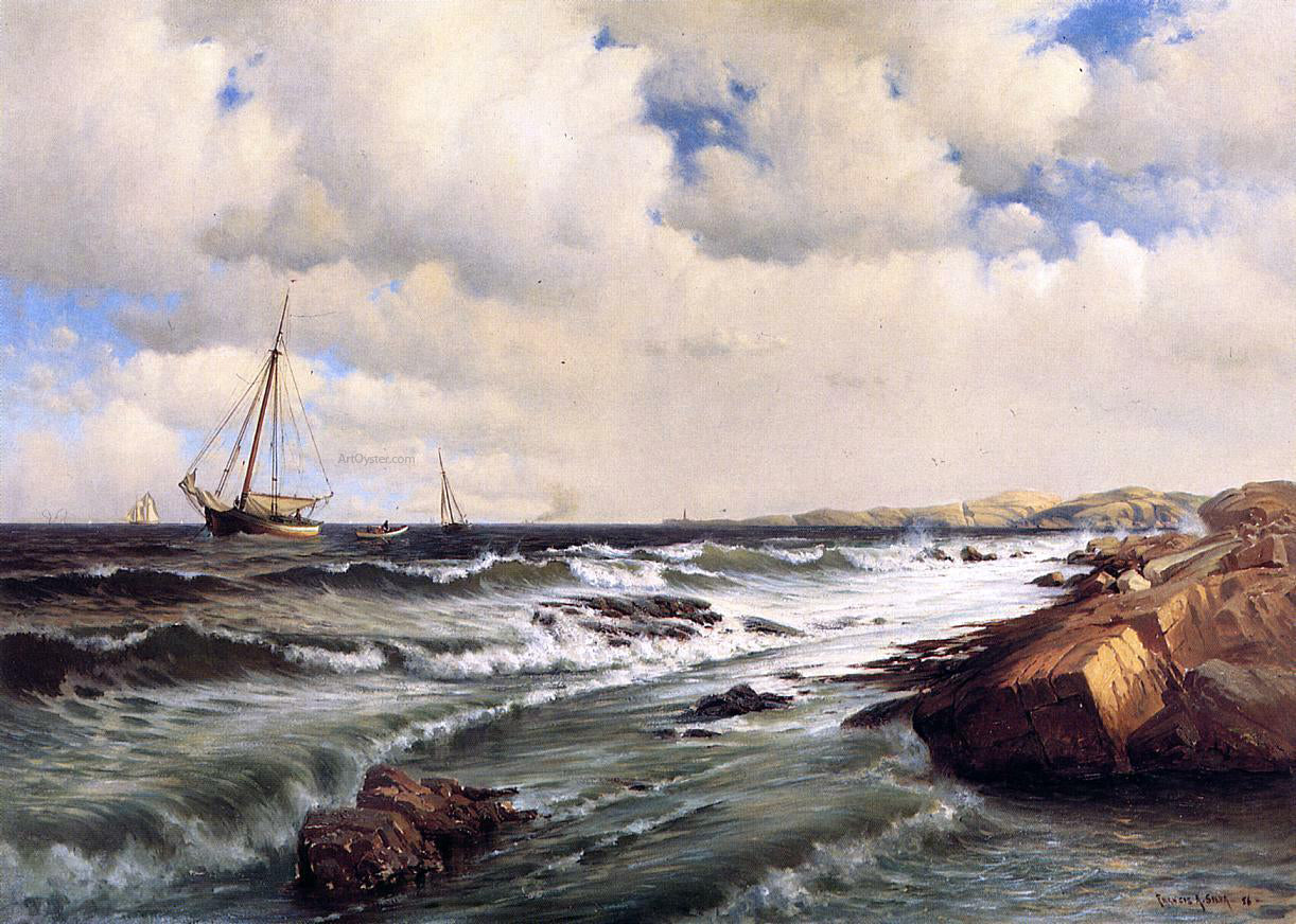 Francis A Silva Autumn Afternoon on the New England Coast - Hand Painted Oil Painting