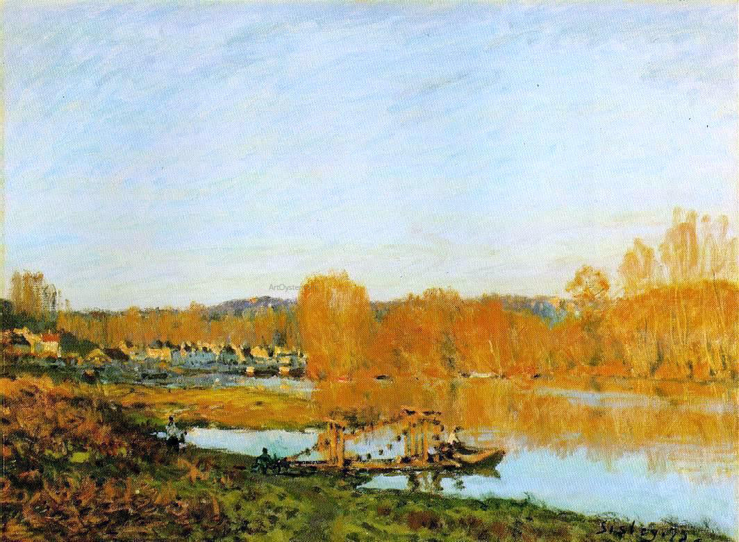 Alfred Sisley Autumn - Banks of the Seine near Bougival - Hand Painted Oil Painting