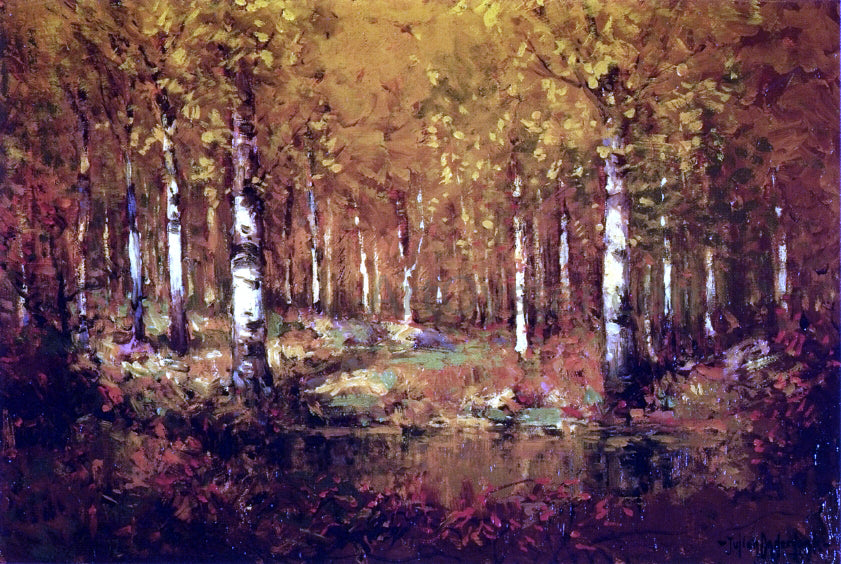 Julian Onderdonk Autumn Birches, Central Park - Hand Painted Oil Painting